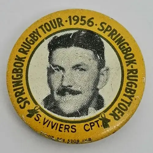 1956 Springbok Rugby tour Basie Viviers (Captain ) tinnie badge