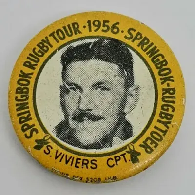 1956 Springbok Rugby tour Basie Viviers (Captain ) tinnie badge