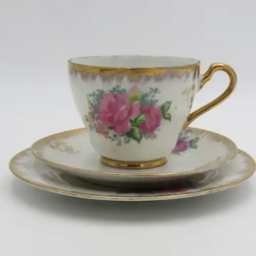 Floral Design Porcelain tea trio