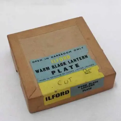Vintage Ilford warm black lantern plate