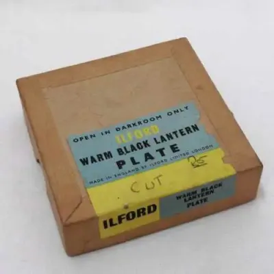 Vintage Ilford warm black lantern plate