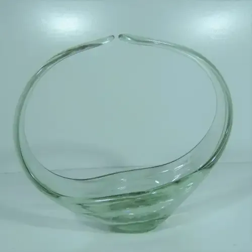 Spanish handmade glass sweets basket - Small chip at base