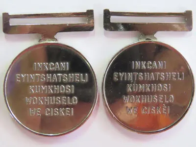 Lot of 2 Ciskei President`s medals for shooting