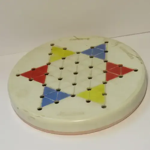 Vintage Chinese Checkers + Solitaire board game in original box