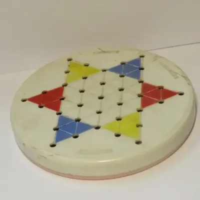Vintage Chinese Checkers + Solitaire board game in original box