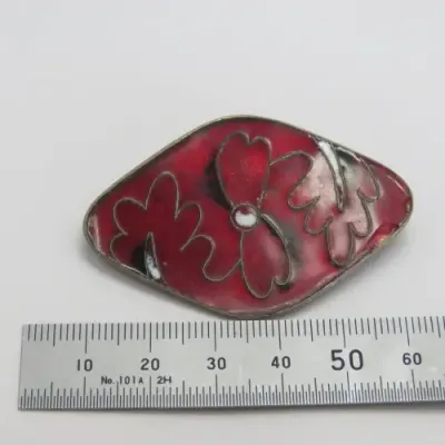 Vintage Enameled costume jewellery brooch - Chipped