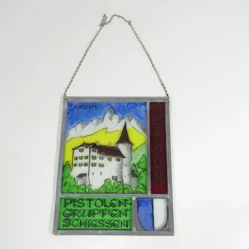 Kriens Pistolen-Gruppen Schiessen Schauensee stained glass window hanging