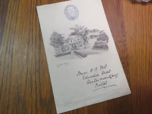 1937 Invitation to University of Cape Town Commemoration Day