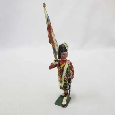 Vintage Scottish lead soldier with flag