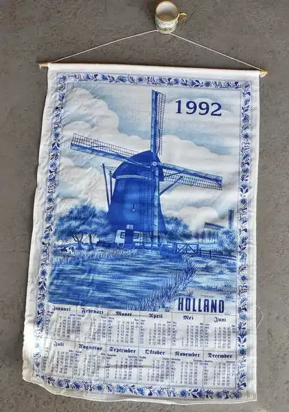 1992 Holland material wall hung calendar - 69 x 45 cm