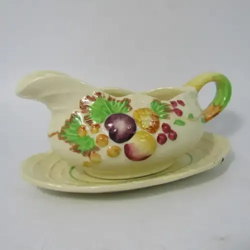 Royal Staffordshire Pottery gravy boat &amp; saucer