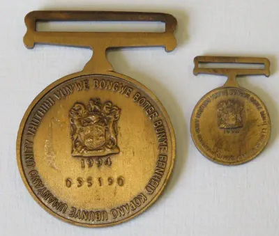 SA Army Unitas medal with miniature - No ribbon
