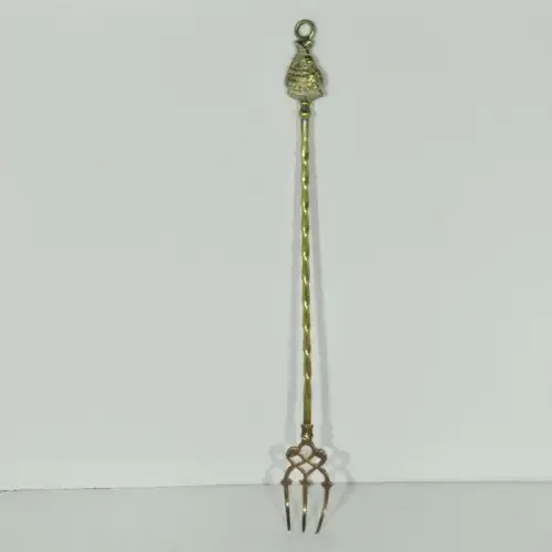 Vintage brass fire tool fork