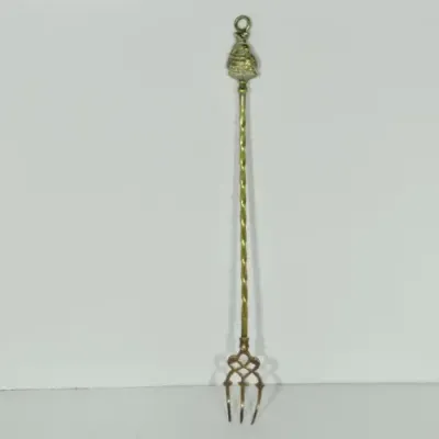 Vintage brass fire tool fork