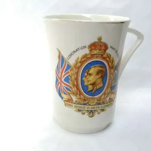 1937 King George VI coronation mug - Presented by town council of Benoni