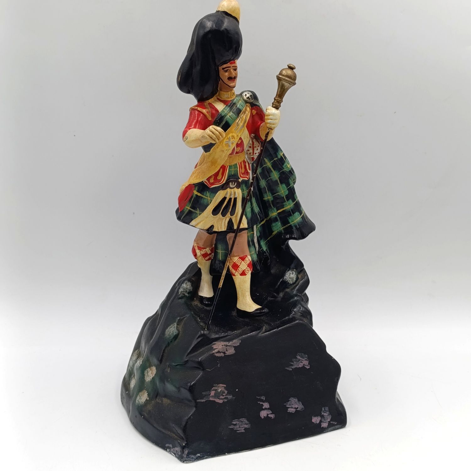 Vintage White Label Scotch Whiskey ceramic statue