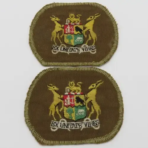 Pair of SADF Warrant Officer class 1 cloth rank badges