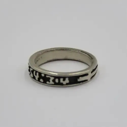Sterling silver ring with inscription 1 Thes 4:3-4 - Weighs 3,7 g - Size L