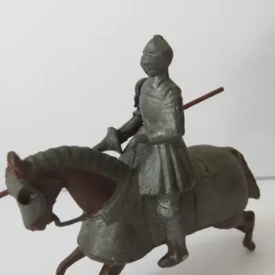 Vintage lead soldier knight on horse