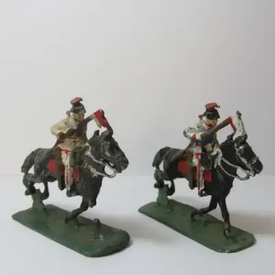 Pair of vintage cavalry lead soldiers - 30 mm soldiers