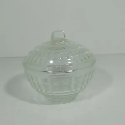 Vintage glass bowl with lid - Made in France