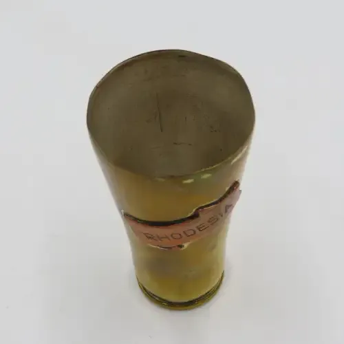 Vintage Rhodesia trench art shot glass made of bullet casing