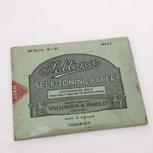 Vintage Pack of Seltona self-toning paper - 10 sheets - 4 1/4 x 3 1/4 inch