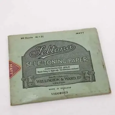 Vintage Pack of Seltona self-toning paper - 10 sheets - 4 1/4 x 3 1/4 inch