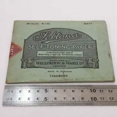 Vintage Pack of Seltona self-toning paper - 10 sheets - 4 1/4 x 3 1/4 inch