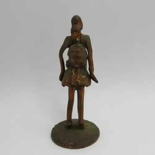 Copper figurine African woman with baby