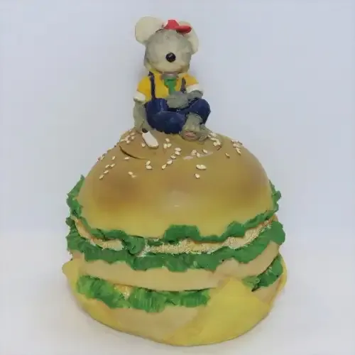 Hamburger with mouse money box - No lid on base
