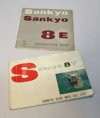 Pair of Sankyo Booklets - 8E 8Y - 8 mm cameras
