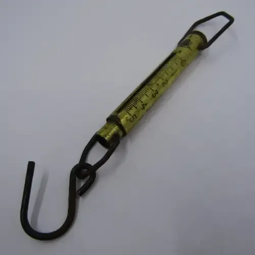 Vintage brass 5 lbs hanging scale - Made in England