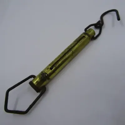 Vintage brass 5 lbs hanging scale - Made in England