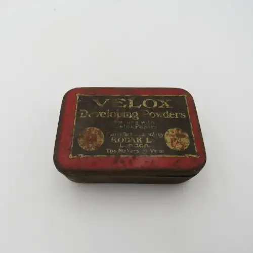 Vintage Velox developing powders made by Kodak in original tin
