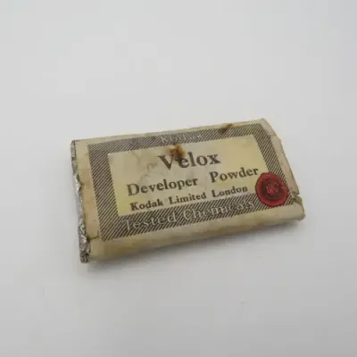 Vintage Velox developing powders made by Kodak in original tin