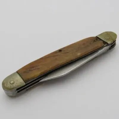 Vintage 2 blade pocket knife with bone handle - Well used