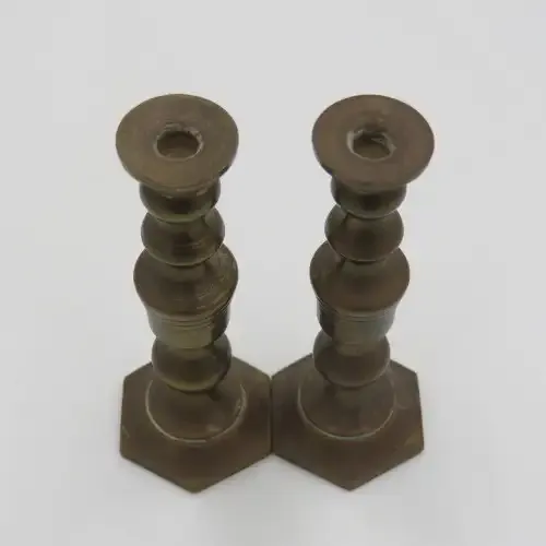 Pair of Miniature brass candle sticks