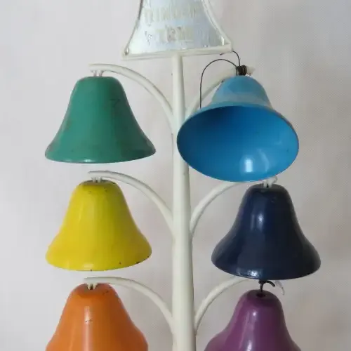 Vintage Bell ringer tree - Two bells repaired - No sticks