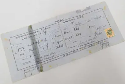 Maitland Marriage Certificate 1929 - Kenneth Knife and Elizabeth Luyt
