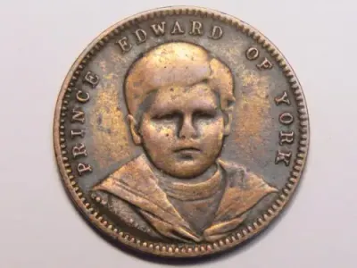 1890`s Prince Edward of York medalist games marker token