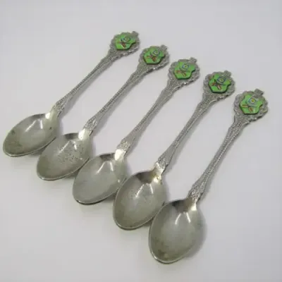 Lot of 5 Bisley shooting souvenir spoons