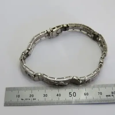 Costume silver look-alike bracelet with leopard