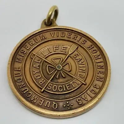Royal Life Saving Society medallion issued to E Joubert Nov 1954