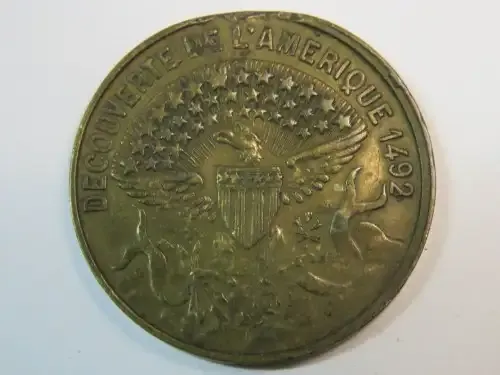 1435-1506 Christophe Columb medallion - decouverte de L`Amerique 1492