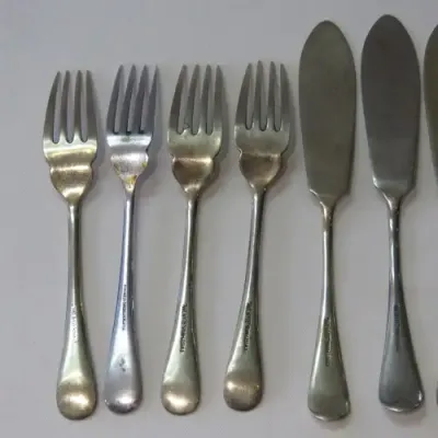 Lot of 8 vintage fish knives and forks
