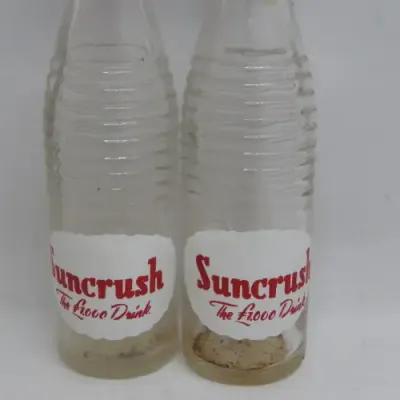 Pair of vintage Suncrush miniature cooldrink bottles