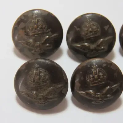 South African Air force buttons lot of 6 blackened wartime smaller size buttons