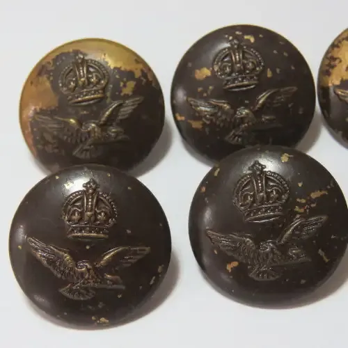 South African Air force buttons WW2 period blackened brass set of 6