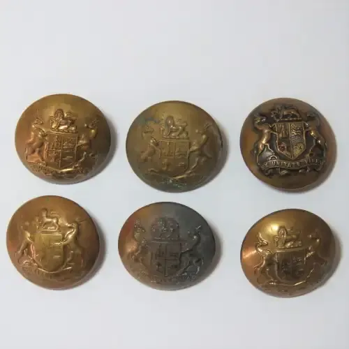 South African Defense Force military uniform buttons - Lot of 6 made by W Dowler &amp; Sons, Birmingham